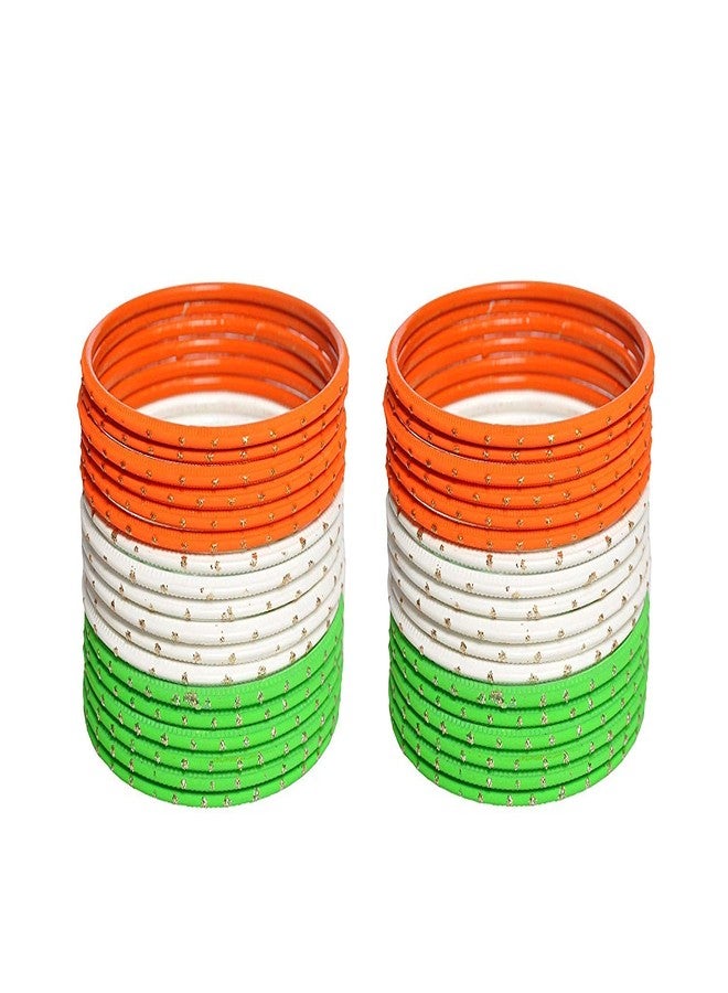 NMII Tiranga Bangles Metal Alloy Bangles Set for Women & Girls (Tri-Colour, Size: 2.4") - Image 3